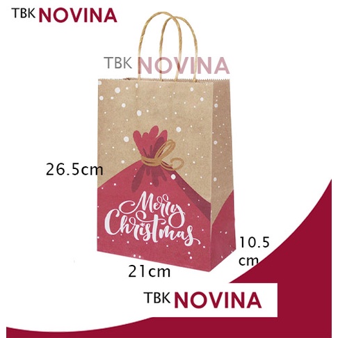 PAPER BAG NATAL / TAS CHRISTMAS / TAS KERTAS / KANTONG KERTAS MERRY CHRISTMAS