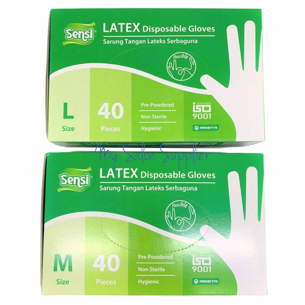 Sensi Sarung Tangan Latex Disposable Gloves isi 40