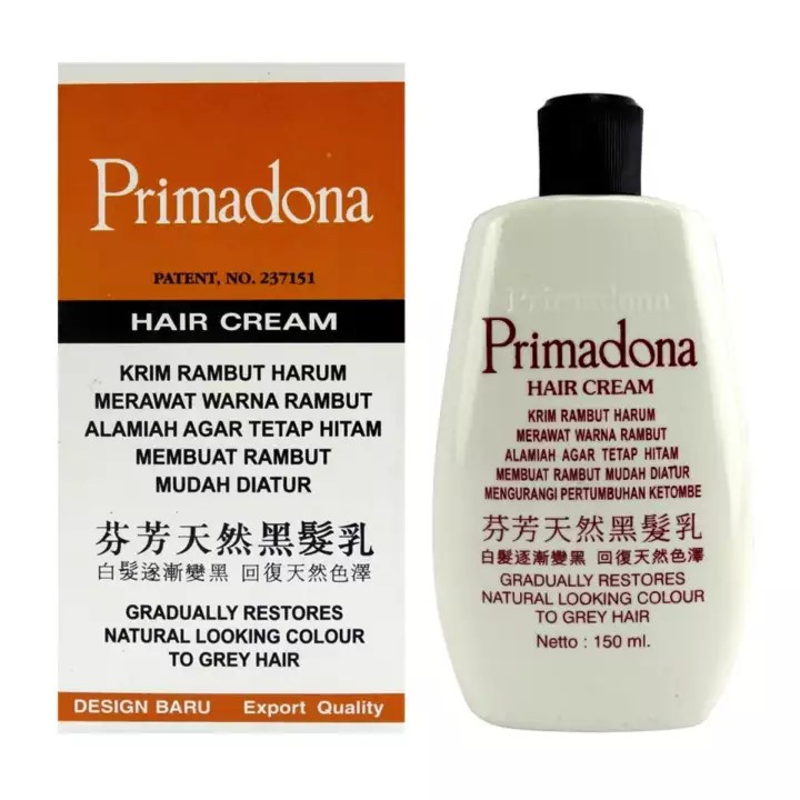 Primadona Hair Cream Rambut agar tetap Hitam 150ml