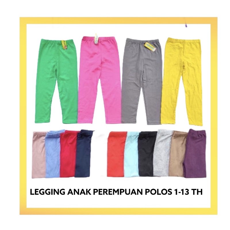 Celana Panjang Legging Anak Perempuan Cewek Callysta Polos Leging Anak Perempuan Cewek Basic Katun Murah