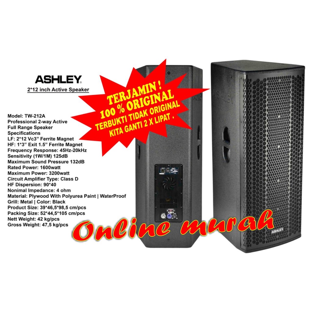 speaker aktif ashley tw212a tw 212a 12 inch 1 psc original