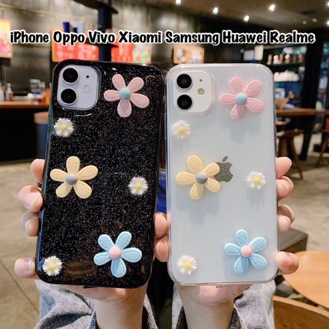 Flower 3D Case Oppo A76 A96 A53 Reno 7 7z 6 A74 A55 A54 A33 A31 A71 A83