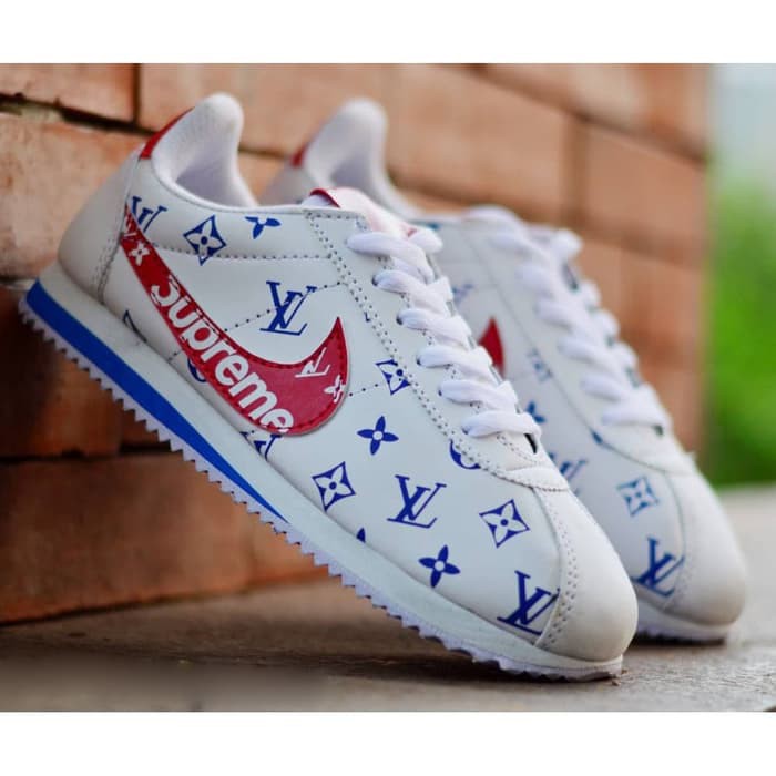 (T) TERLARIS SEPATU CORTEZ x SUPREME x LV IMPORT SNEAKERS WANITA
