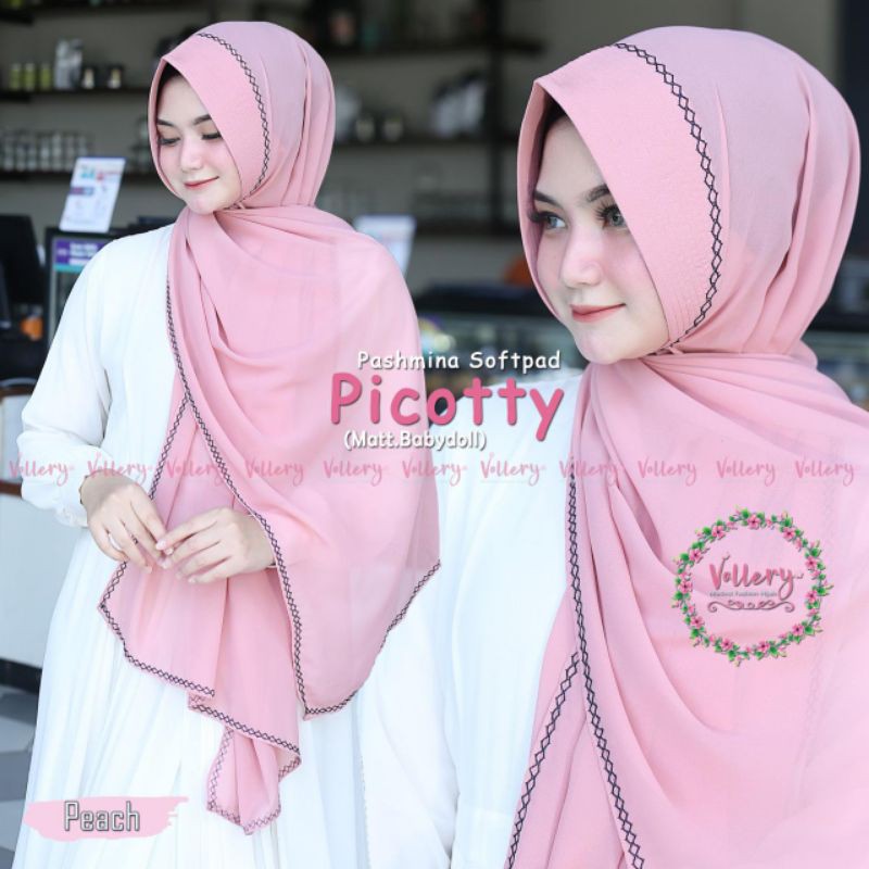 Pashmina Softpad Picotty Vallery Original Danisha Hijab