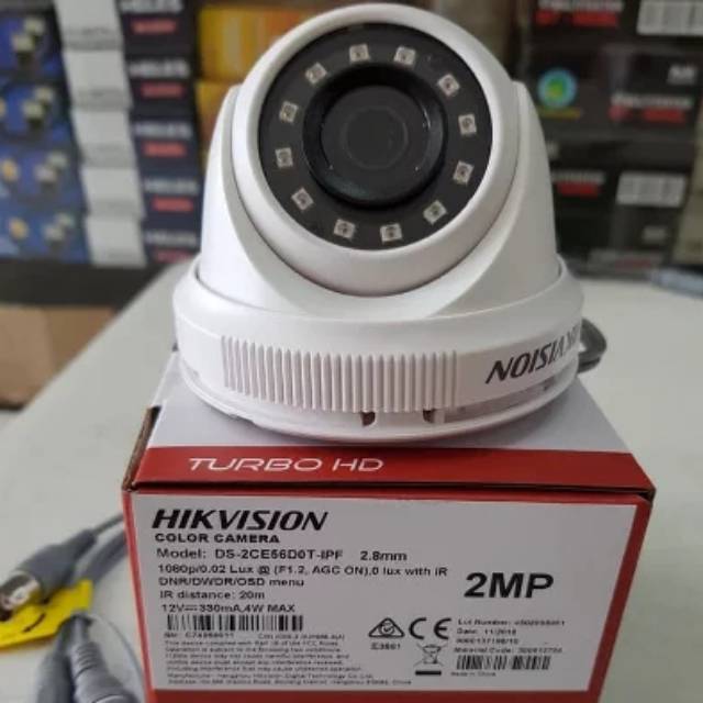 CCTV HIKVISION INDOOR 2M DS 2ce56dot ipf bisa analog ahd bisa support semua dvr PLUS KABEL JADI 20