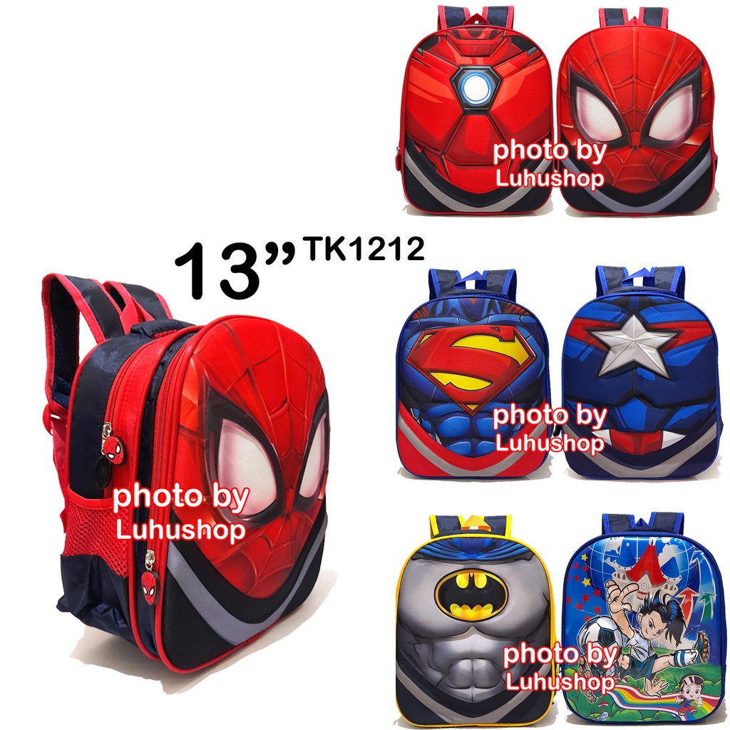 Tas SD/TK Ransel Sekolah Tas Anak Laki Laki Cowok Superhero Otot Body spiderman Batman captain 6913