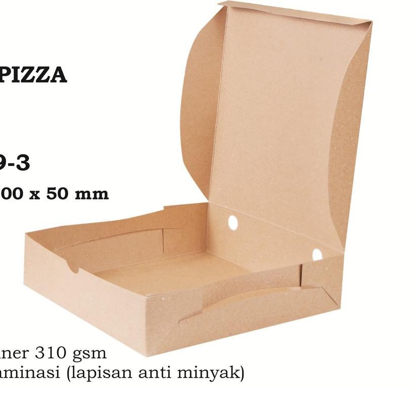 

DIJUAL BOX / DUS / DOS / KOTAK PIZZA / KUE / ROTI uk.20x20x5cm KRAFT 310 gsm (1 pak = 25 pcs) Grosir