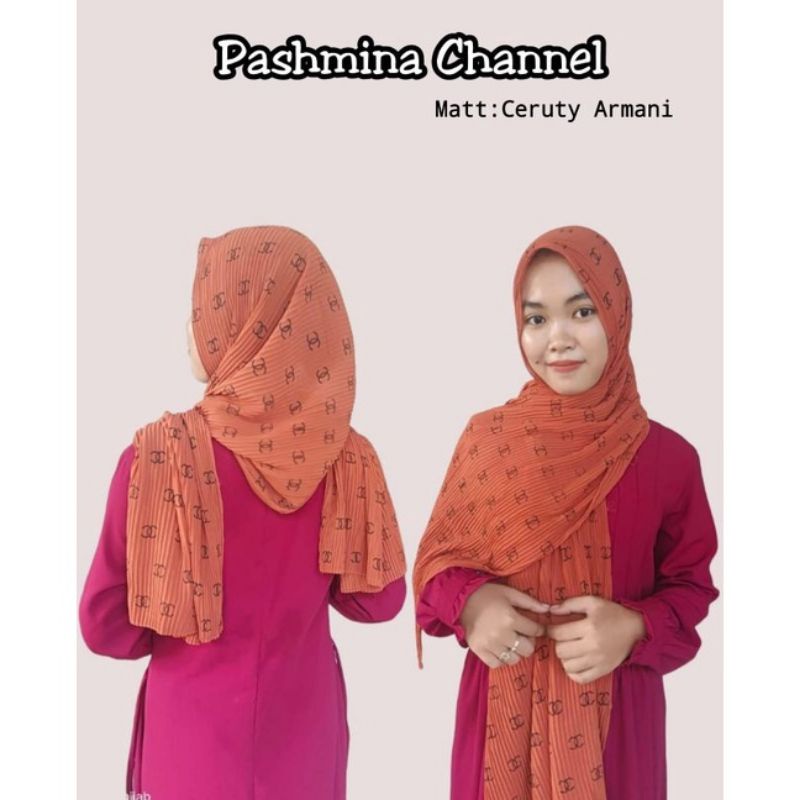 [PASMINA PLISKET CECE]••pasmina motif channel••pasmina dewasa ceruty