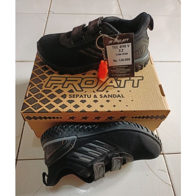 Sepatu Pro ATT Sepatu Sekolah/Sepatu hitam perekat size 31-34