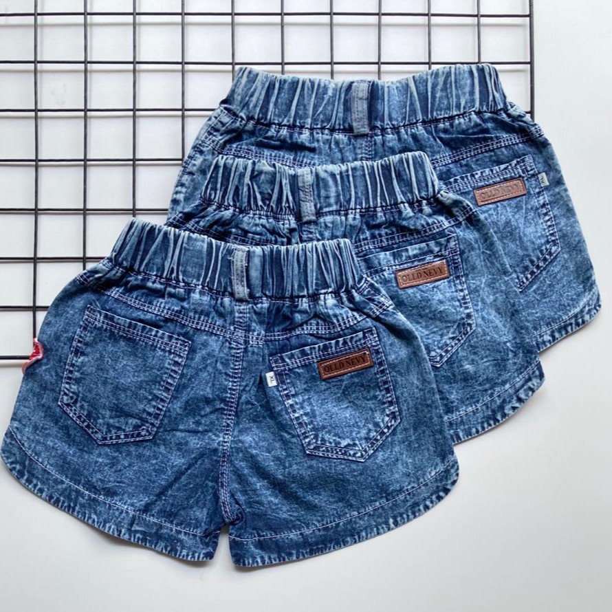 HOTPANT LOVE SNOW 1-3 Tahun Celana Jeans Pendek Anak Perempuan