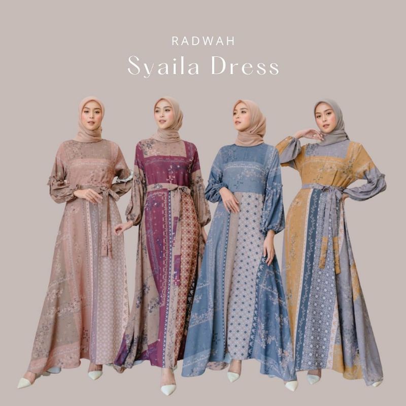 READY STOCK❗️Syaila Dress Radwah - Gamis printing