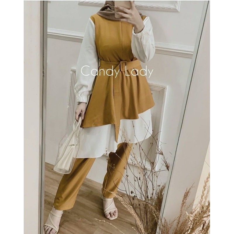 PROMO ONE SET FINA  / ONE SET  STANDART JUMBO / ONE SET - RAYON - ZAZA  / LD 100/105/110/115/120 CM  DAILY  TUNIK WANITA SET MOSCREPRE PREMIUM-5