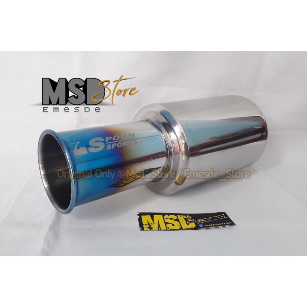 Knalpot Mobil racing ngebas Spoon sports biru Brio Jazz Yaris Grandmax Agya Ayla All type mobil