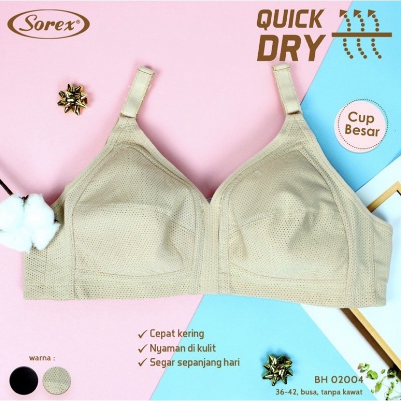 Bh/bra Bigcup Quik dry sorex tanpa kawat art 02004