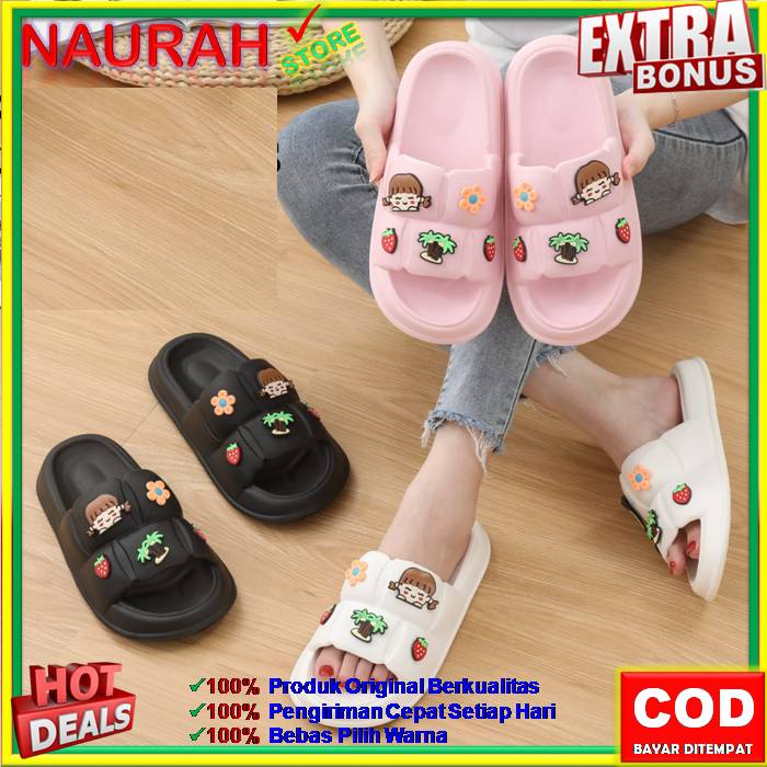 SANDAL SLOP WANITA HYS 8819 SENDAL SLIP ON FUJI VIRAL 100% ORIGINAL EVA RUBBER JELLY ANTI SLIP NYAMAN EMPUK RINGAN