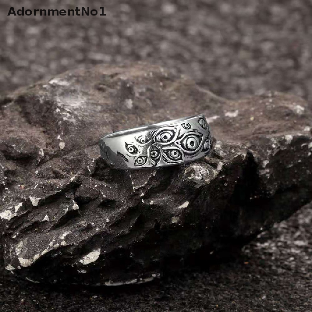 (AdornmentNo1) Cincin Gaya Vintage Punk Rock Hip Hop Motif Ukiran Mata Untuk Perhiasan Pria / Wanita