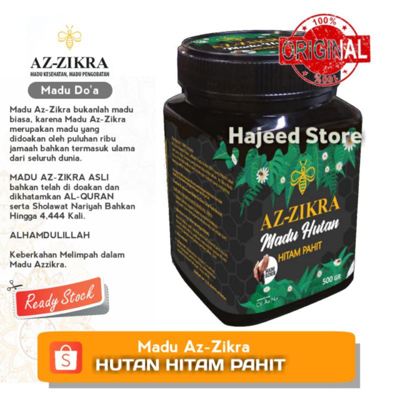 

MADU AZ ZIKRA Hutan Hitam Pahit 500gr Asli (KEMASAN BARU ORIGINAL)