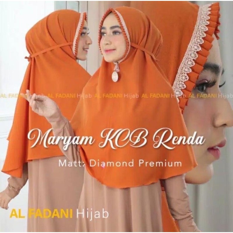 Jilbab Instan Bergo Maryam Kcb Renda/Bergo Maryam kcb Renda Daun/Maryam lipit Renda