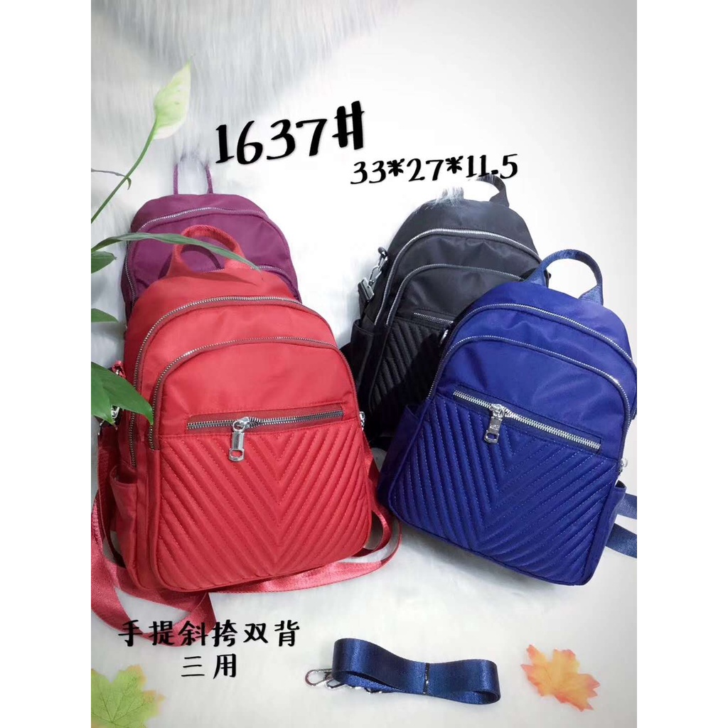 Tas Wanita Import Jinjing dan Ransel YS1637 1637 Bordir Piramida Bahan Parasut Kualitas Super High Quality Brand Impor