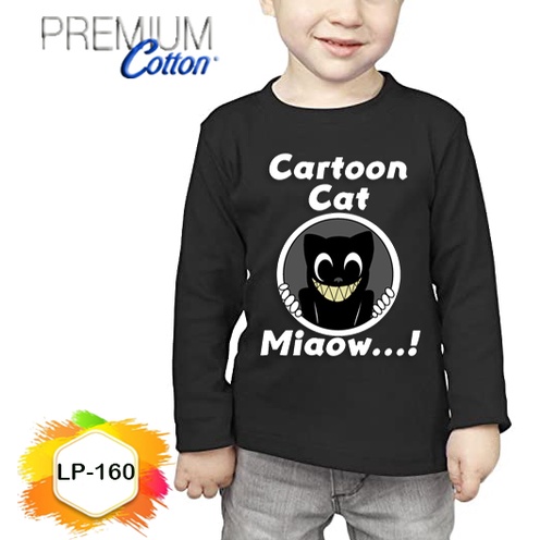Baju Cartoon Cat Longsleeve Anak Premium Kaos #LP-160