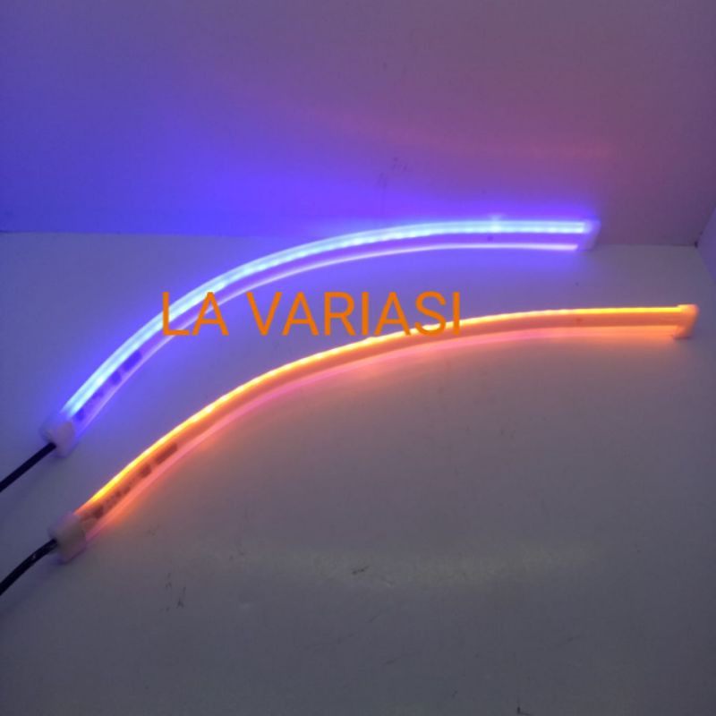 Lampu LED slim alis DRL flekaibel Modul Tanam 30cm 2 mode Senja sein Running Headlamp motor dan mobi