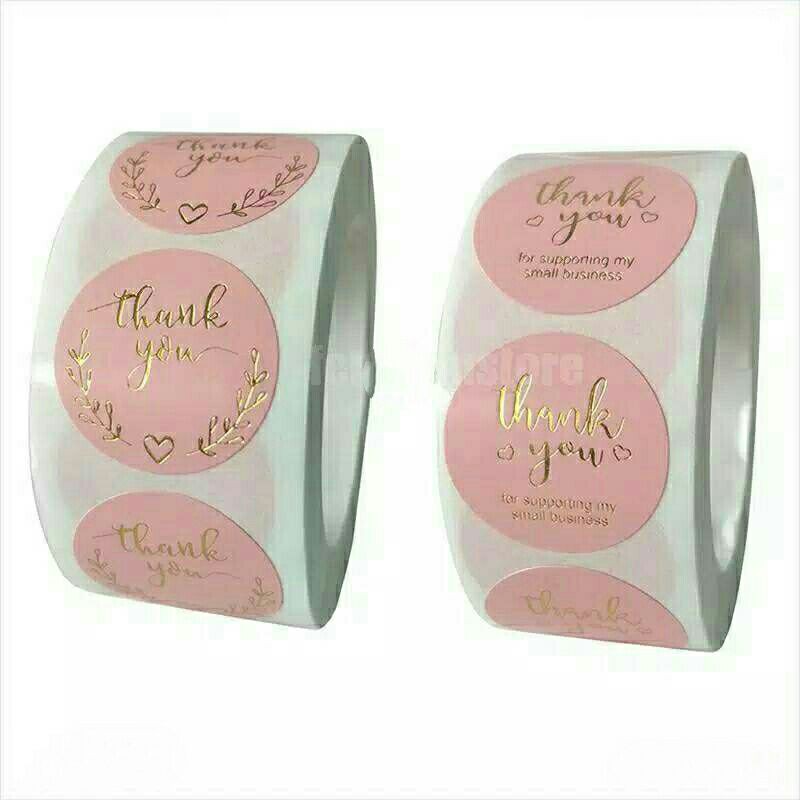 

Stiker Ucapan Terima Kasih Thank You Warna Pink 100pcs Untuk sticker Scrapbook