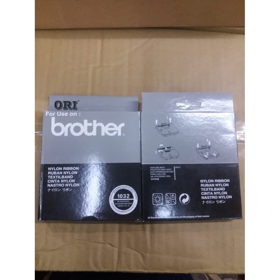 Pita mesin tik BROTHER 1032 Nylon Ribbon GX 6750 8250 AX Series Merek ORI atau Hologram