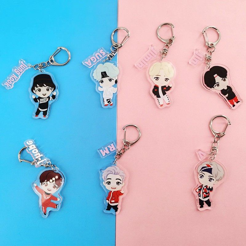 BTS gantungan kunci keyring Tiny Tan mic drop acrylic
