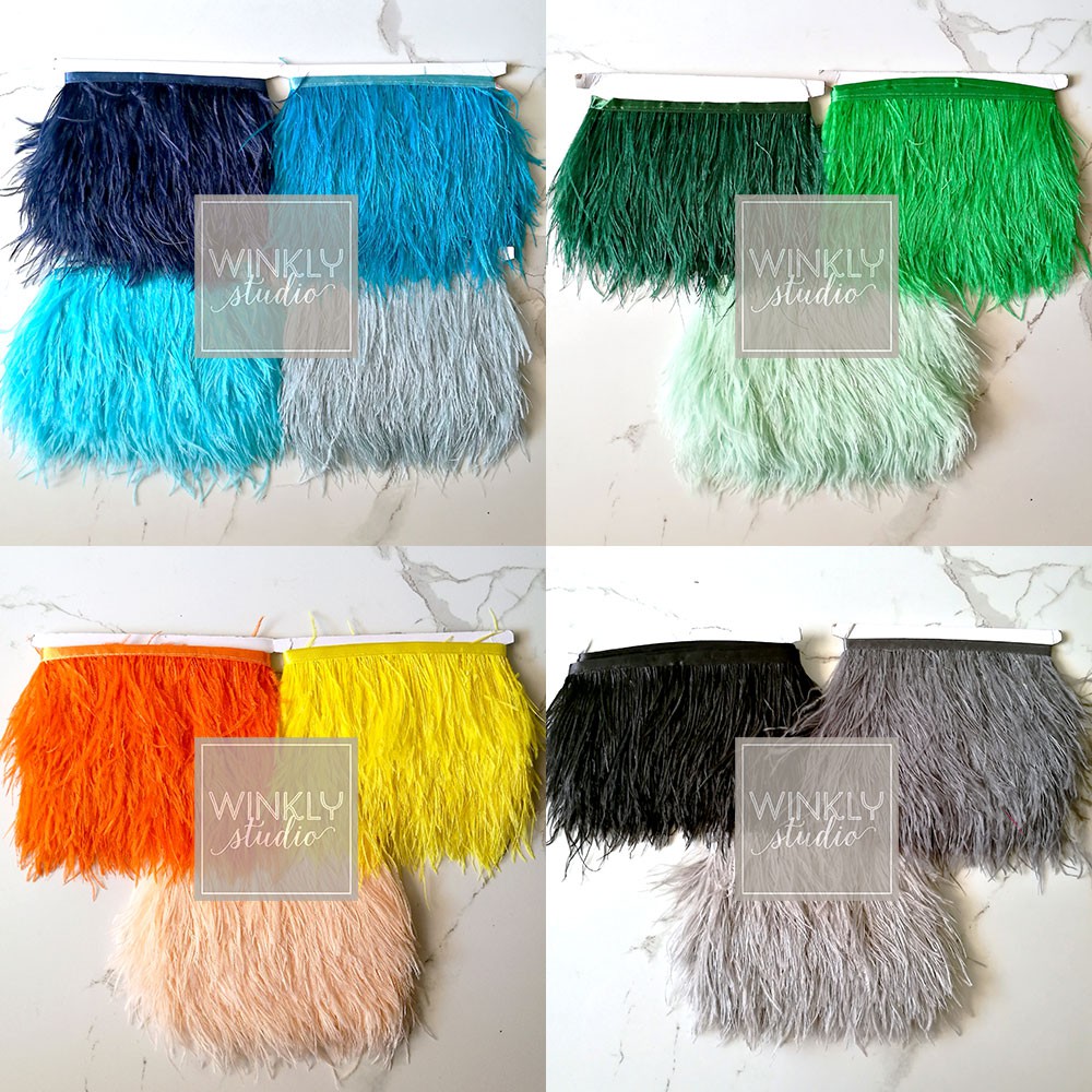 Bulu Ostrich Pendek 8cm - 10cm Ostrich Feather 10 cm Renda Ostrich