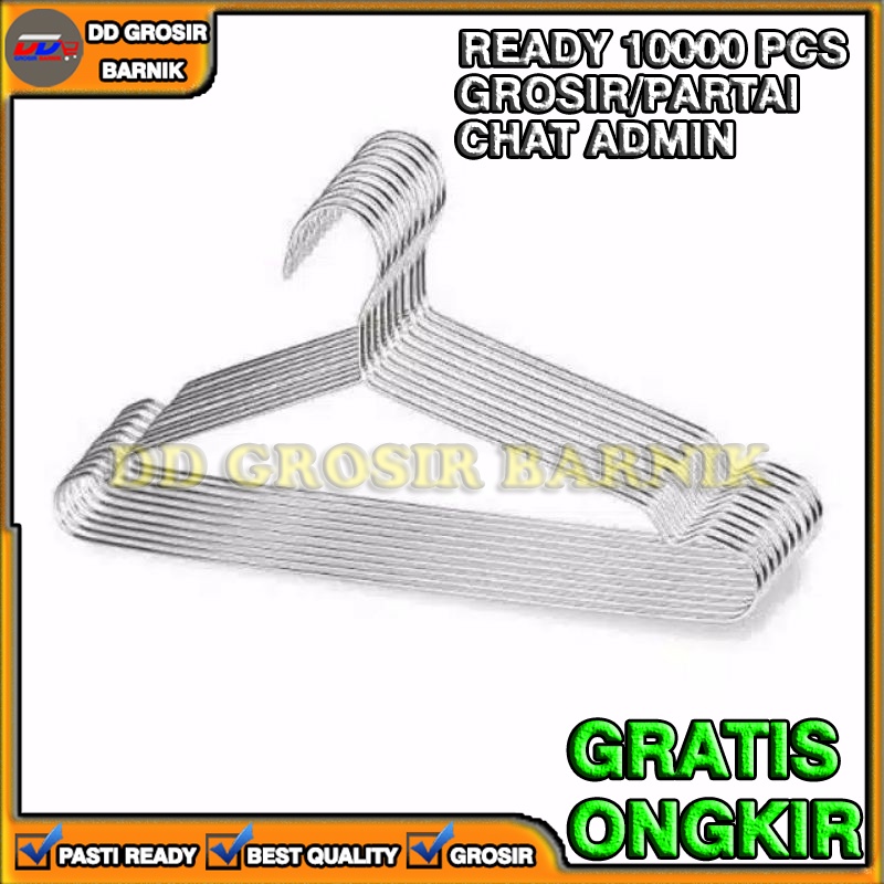 [DGB] GANTUNGAN BAJU HANGER KAWAT 10PCS STAINLESS STEEL BESI KUAT TAHAN LAMA 10 PCS