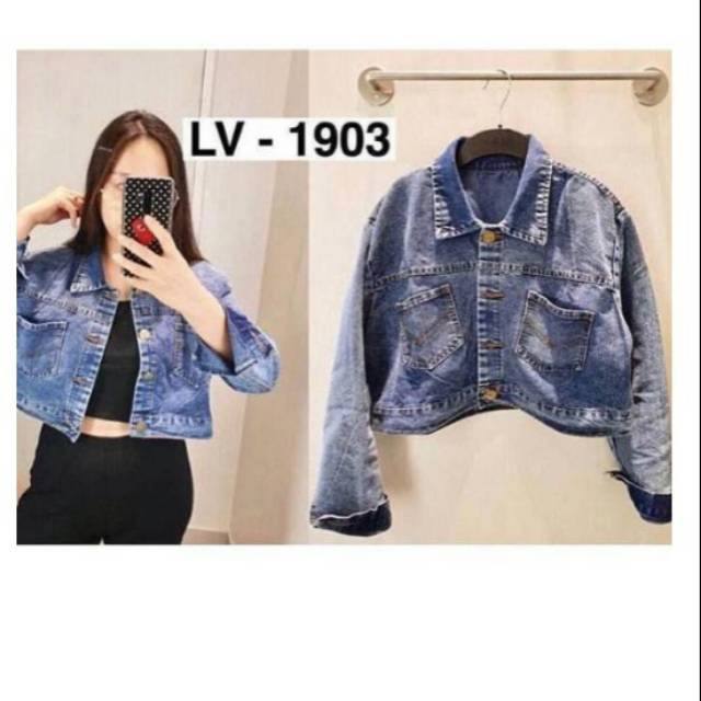 Jaya_Co Jaket Jeans ACID SNOW Crop