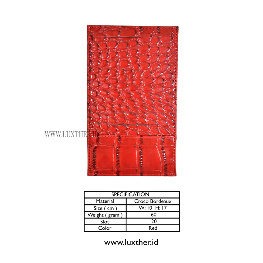 LUXTHER - CARD HOLDER 20 SLOTS CROCO LEATHER