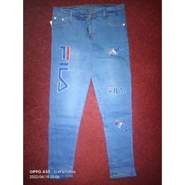 celana panjang jeans pensil cewek prada~motif bordir