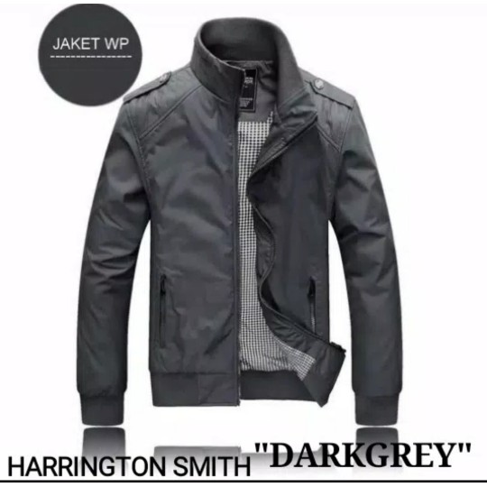 Jaket Greenlight Windbreaker Bomber Pria Parasut Waterproof Terbaru - Abu -Abu Tua, L