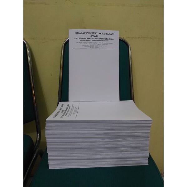 

(Paket Tanpa Judul Akta PPAT) - Paket Cover/Sampul Putih Akta PPAT (per paket isi 100 lembar)