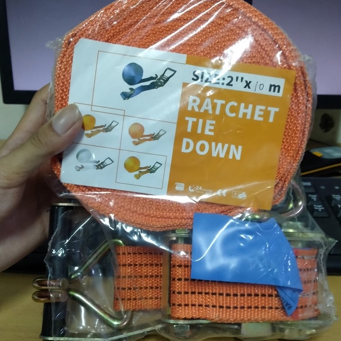 DIJAMIN KUAT !! Rachet Tie Down 2 &quot; x 10 M ALAT PENGIKAT BARANG