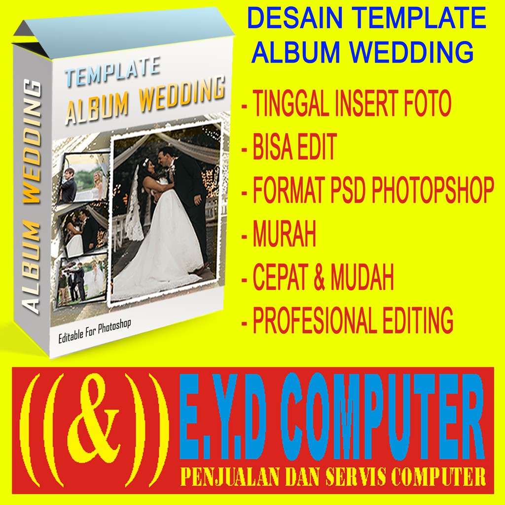 Download Template Album Pernikahan Format Psd Photoshop Koleksi Desain Templete Design Grafis Usaha Shopee Indonesia PSD Mockup Templates