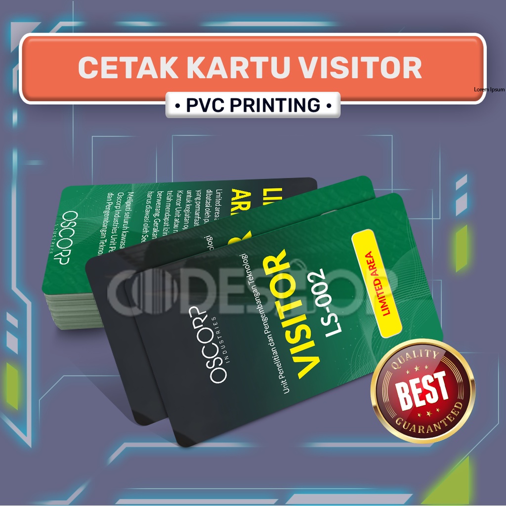 Cetak Sample Kartu Pengunjung Visitor ID Card