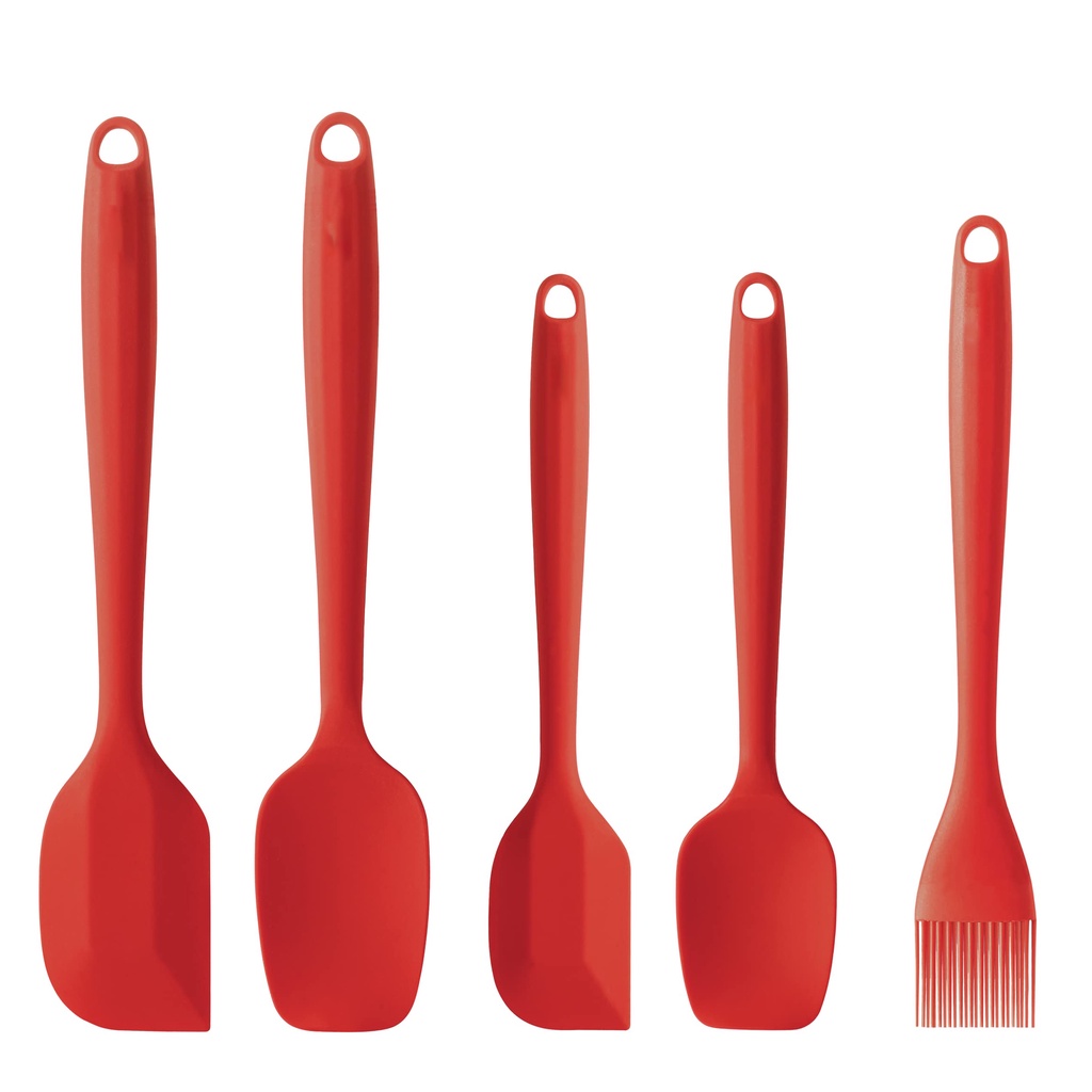 Spatula Silikon Set 5 pcs / Sendok Sutil Kuas Masak Baking Kue