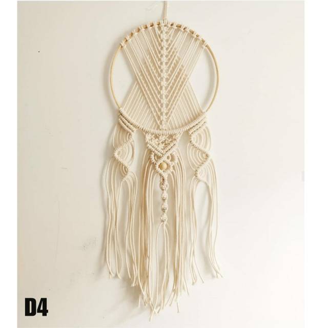 Dream catcher macrame bulat hiasan dinding