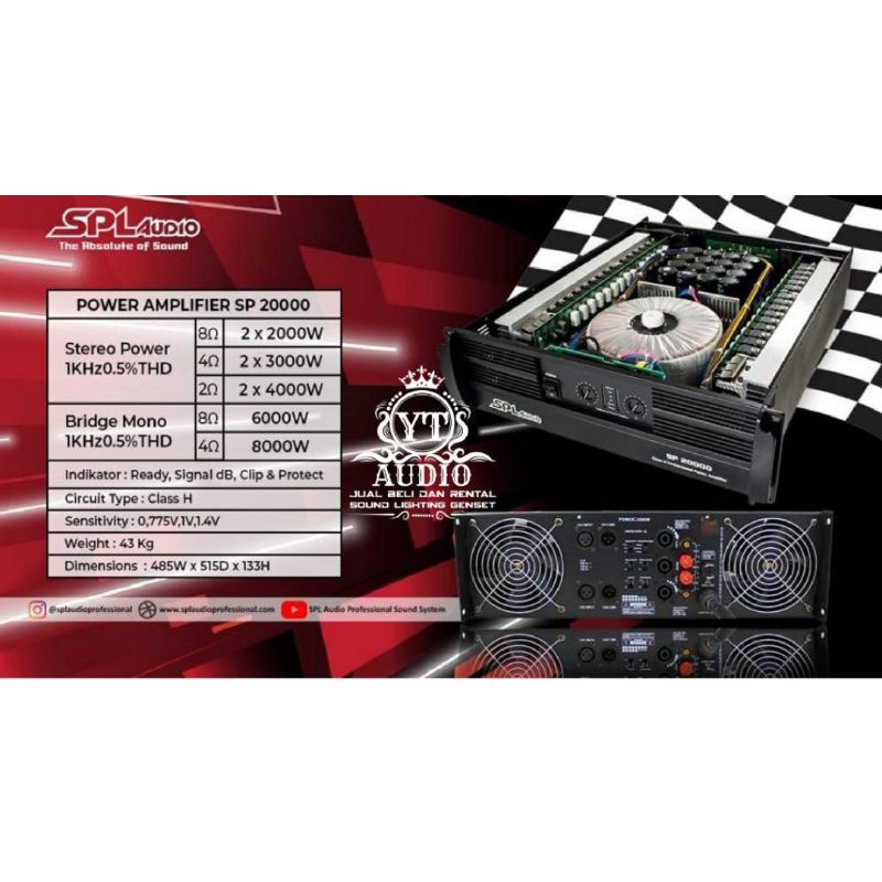 POWER SPL AUDIO SP20000 CLASS H RACING stok ready promo
