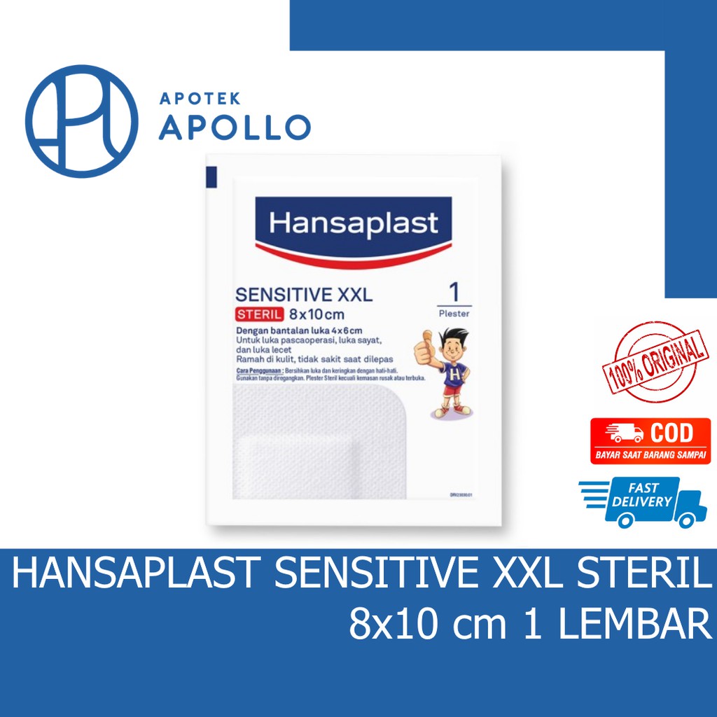 HANSAPLAST SENSITIVE XXL STERIL 8x10 cm 1 LEMBAR