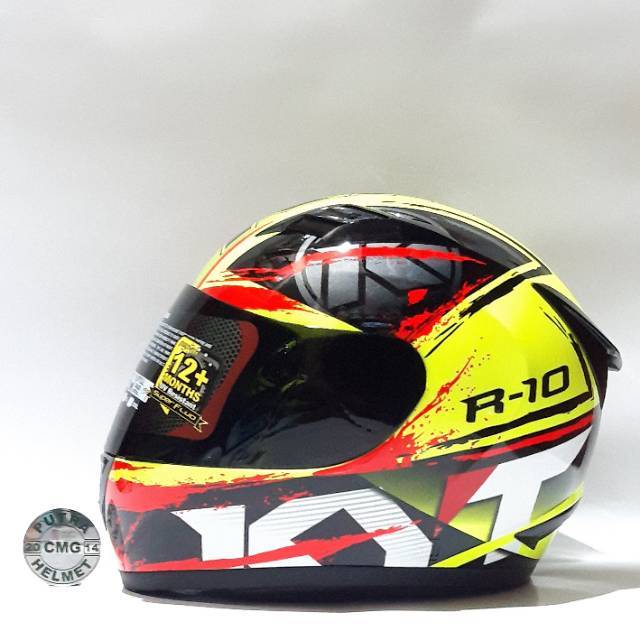 HELM KYT R10 RACE SUPER FLUO YELLOW FLUO VISOR FLAT