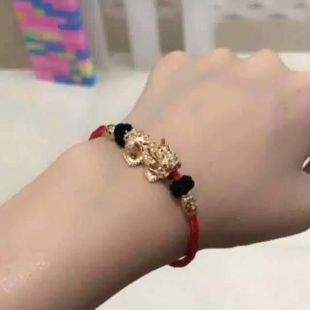 gelang pixiu tali lapia emas 24 karat