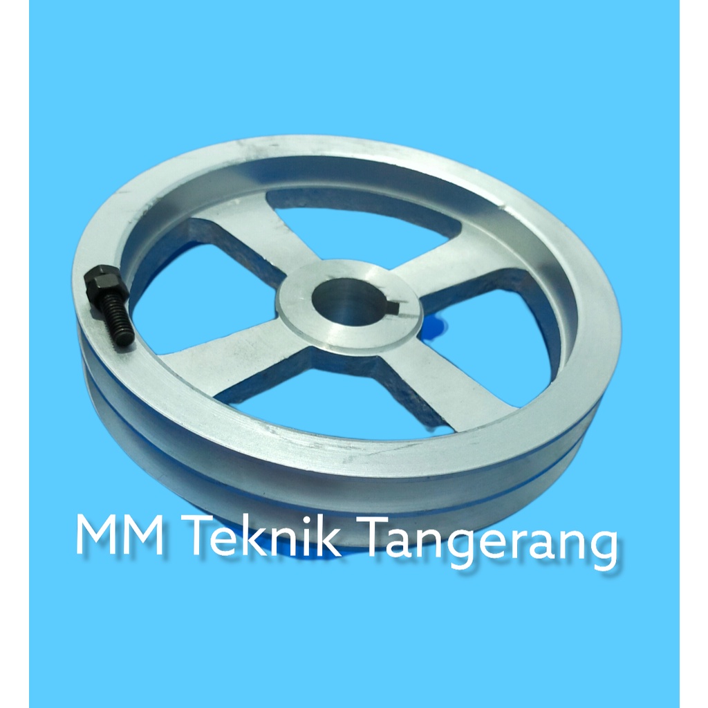Pully B2 x 10&quot; AS 0, 10, 12, 14, 15, 16, 17, 18, 20, 22, 24, 25, 28, 30, 32 mm Allumunium Alluminium Poli B2 x 10 inchi Alumunium Pulley All 10 inch B2x10&quot; B2x10 B 2x10&quot; 2x10 Puli Pulli lobang lubang