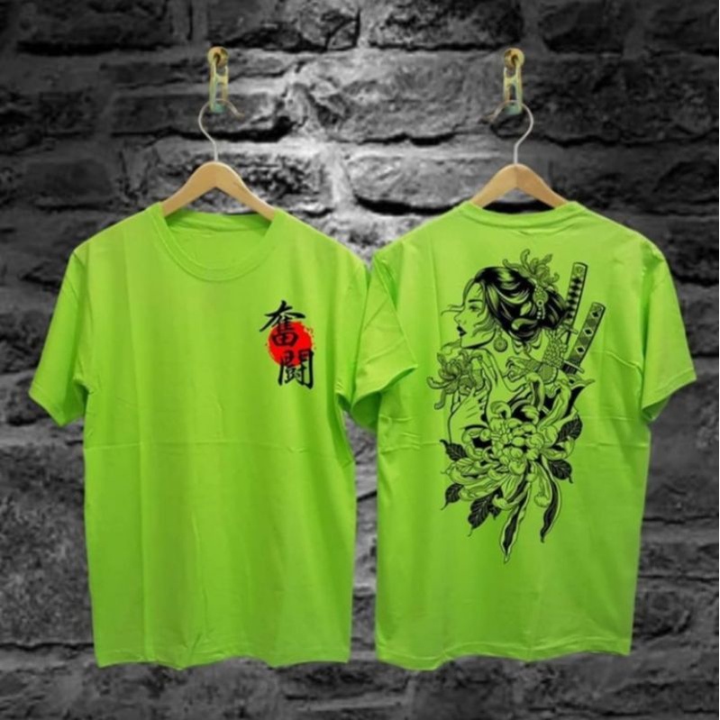 Baju Kaos Geisha/Baju Kaos Samurai Jepang/Baju Kaos Geisha Samurai/Baju Kaos Katana/Baju Kaos Distro