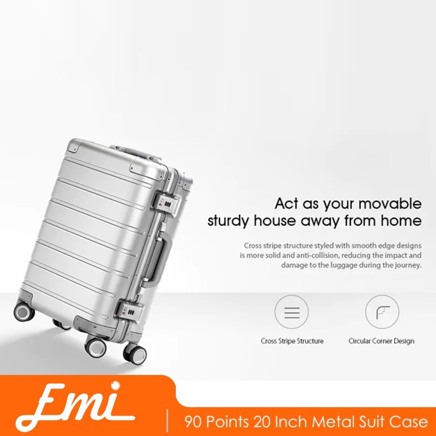 90Fun Points 20 Inch Metal Suit Case Koper Metal By EMI