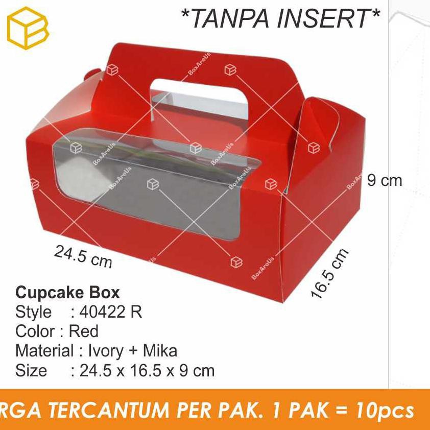 

★PROMO TERBATAS★ Dus Kue, Box Kue, Cake Box, Cupcake Box, Kemasan - 40422 TANPA INSERT (10pc) .,.,