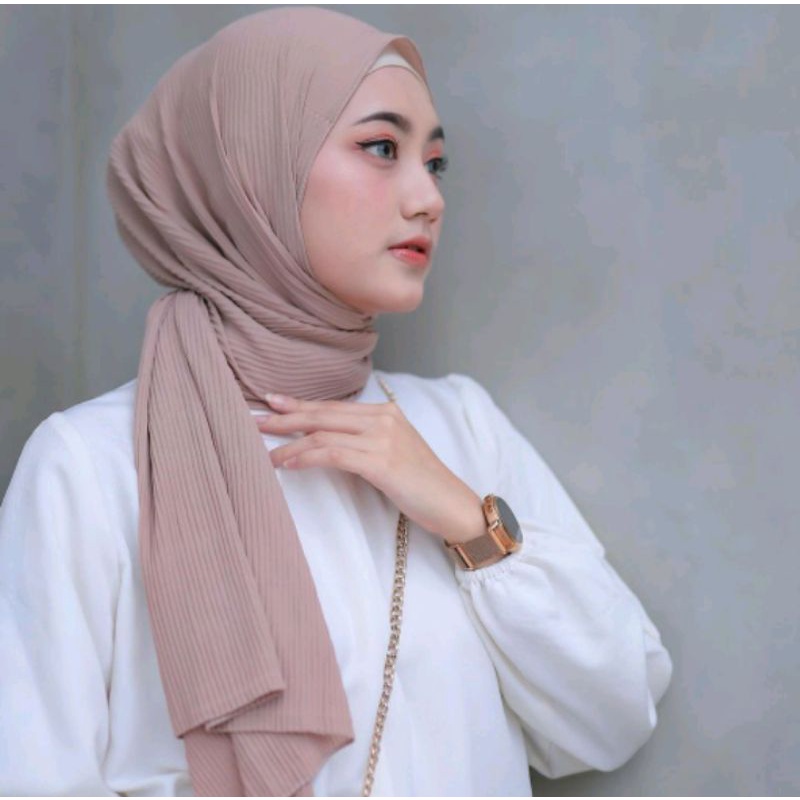 Pashmina Plisket Diamond Azara Jilbab/Hijab Wanita Bisa COD