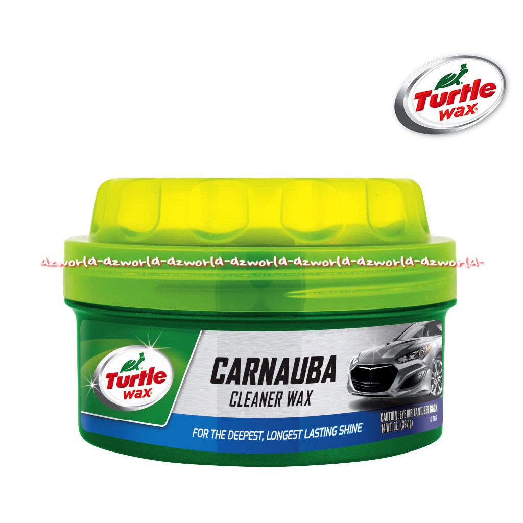 Turtle Wax Carnauba Cleaner Paste Wax 414ml Krim Untuk Mengkilapkan Mobil Menghilangkan Baret Turtlewax Kaleng Hijau